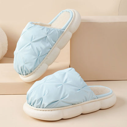 Thick Bottom Waterproof Plush Cotton Indoor Leisure Slippers