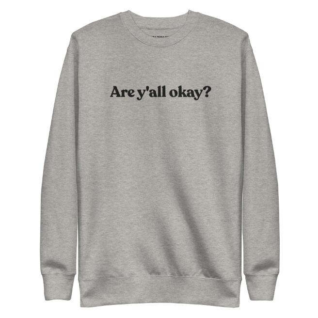 Spring And Autumn Men, Are You Okay Letter Printed Cartoon Pullover