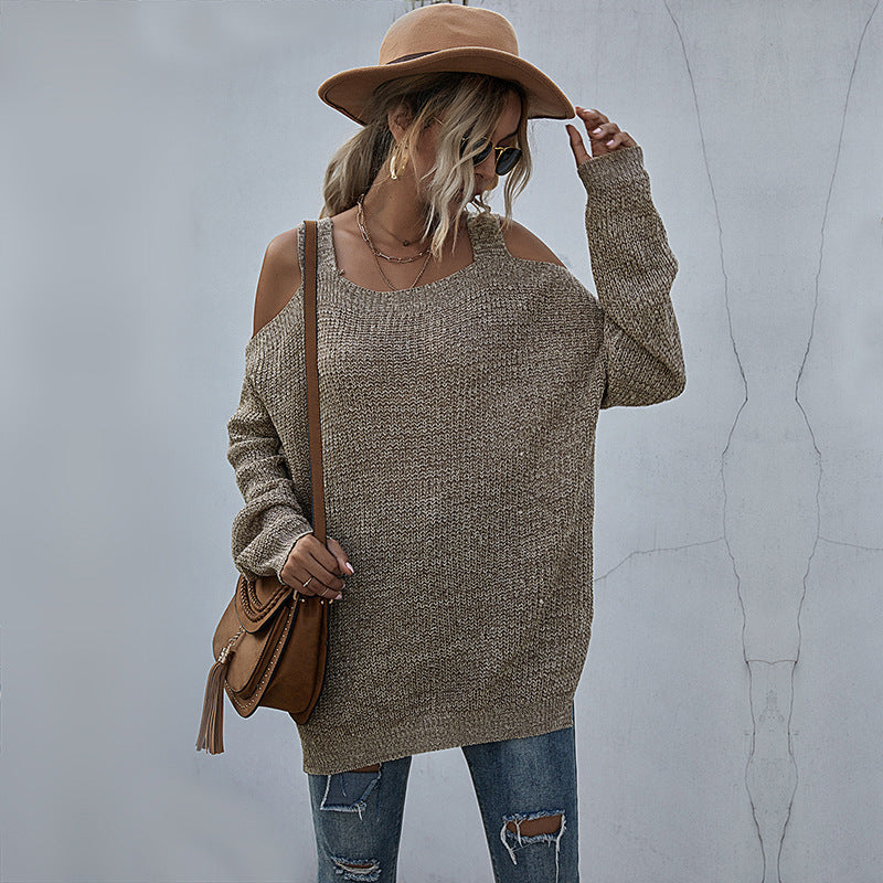 Pure color casual sweater