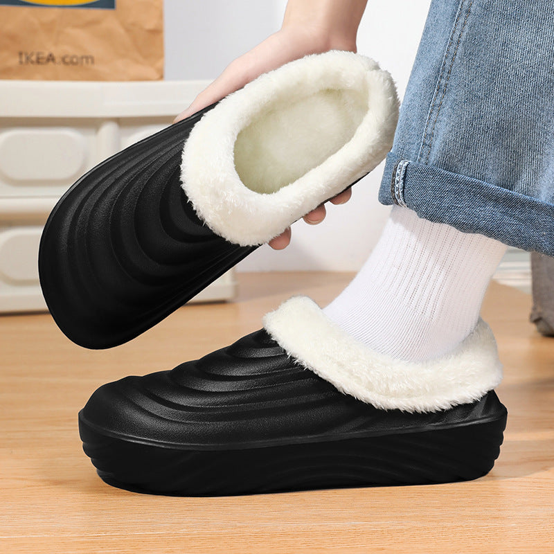 Warm Men's and Women's Waterproof Cotton Shoes with Anti-Mud Bottom