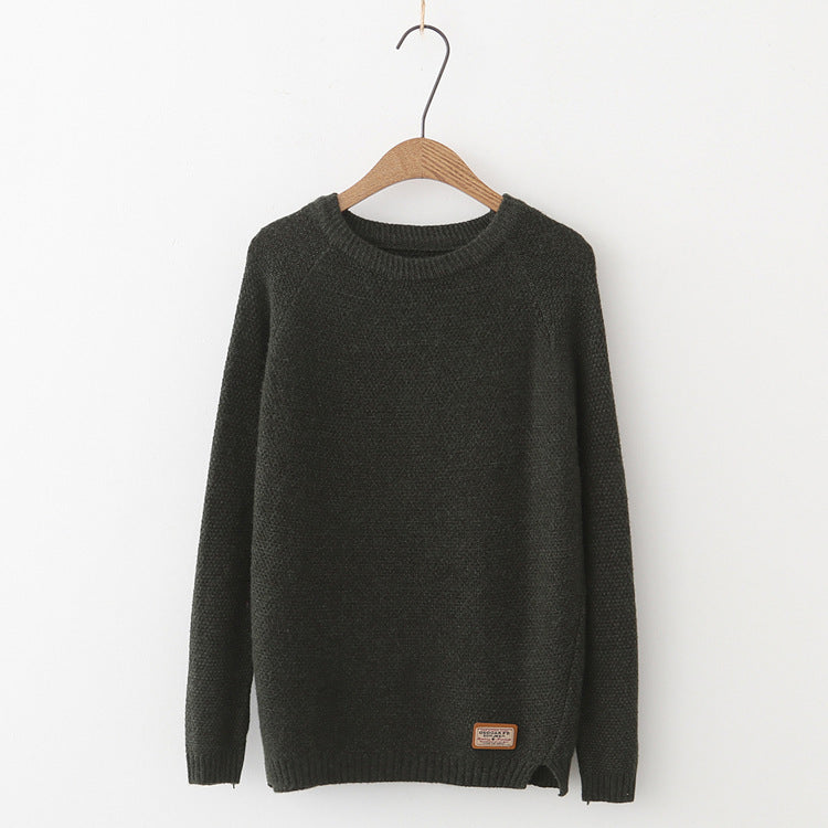 Base split knit sweater