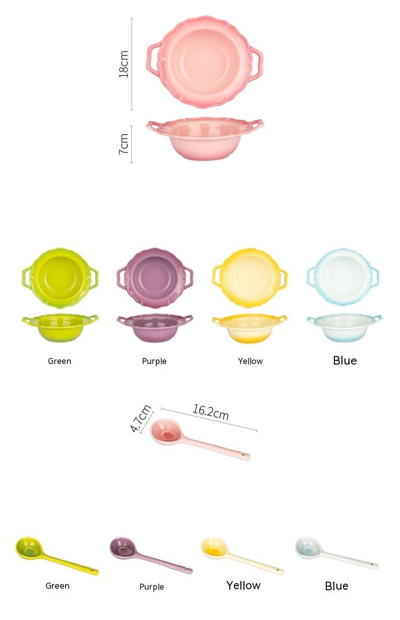 Colorful Gradient Dopa Ceramic Bowl Plate – Stylish Tableware for Household Use