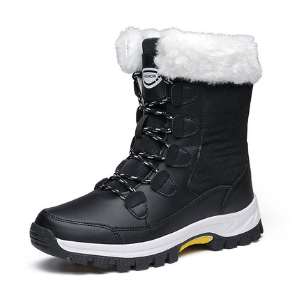 Women's Waterproof Mid-Calf Snow Boots with Front Zipper