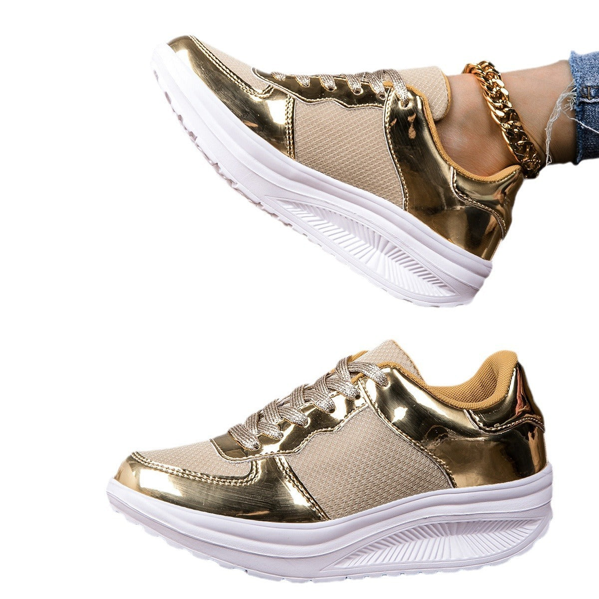 Rocking Bottom Casual Sneakers – Golden Bright and Breathable