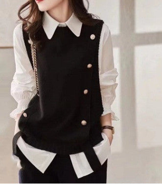 Women's Waistcoat Spring And Autumn New Age Reducing Blouse