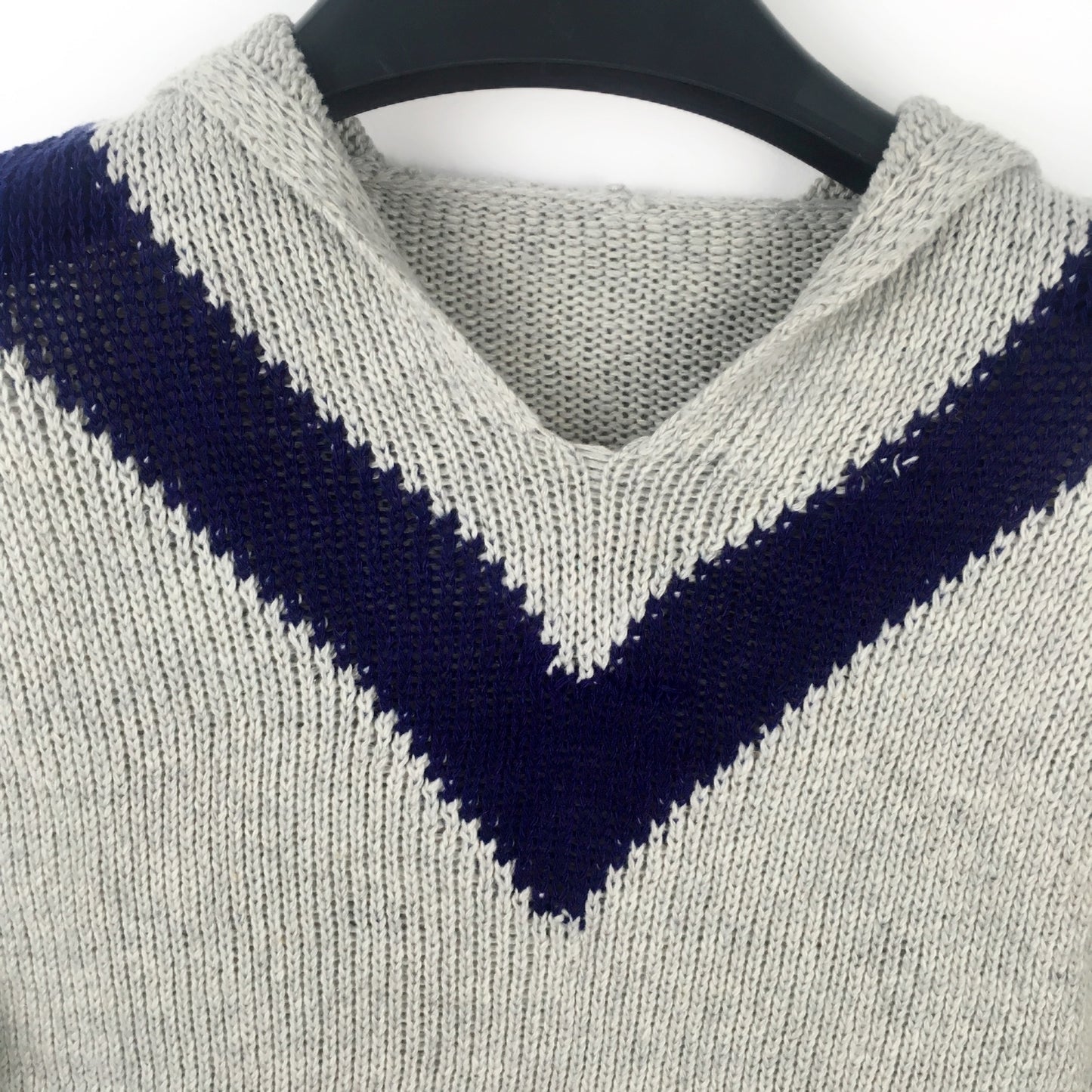 Pullover sweater blue V-neck sweater