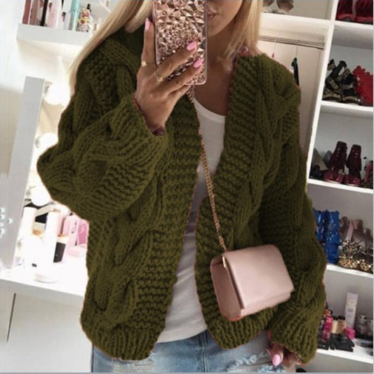 Twist hat cardigan sweater