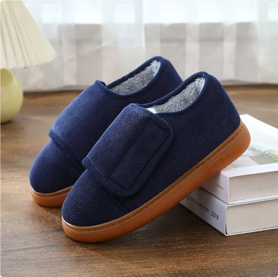 Men's and Women's Large Opening Warm Cotton Slippers with Bag Heel