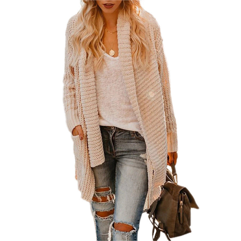 Irregular lapel sweater cardigan