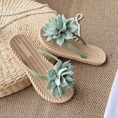 Gentle Women's Floral All-Matching Flat Shoes – Non-Slip Beach Sandals