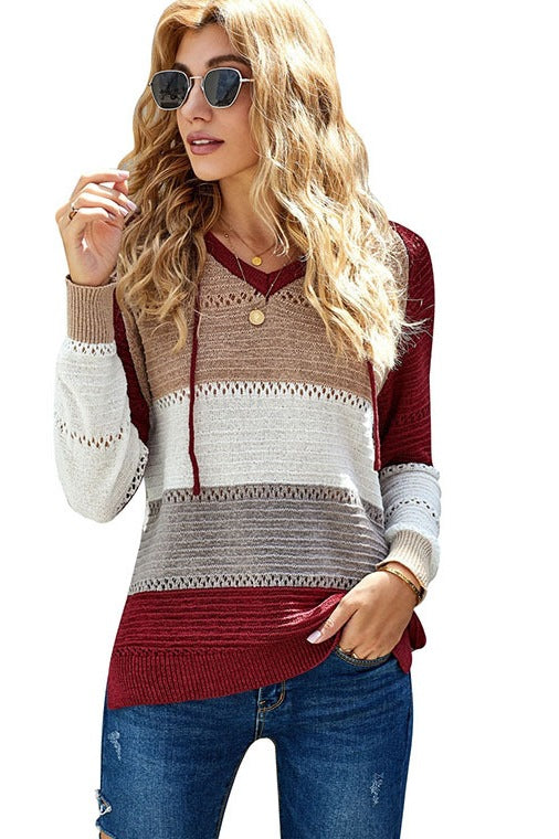 Women's Colorful Stitching Sweater