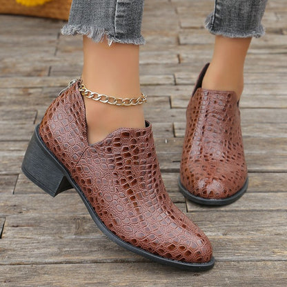 European and American Style Ankle Boots with Back Zipper