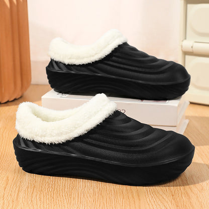 Warm Men's and Women's Waterproof Cotton Shoes with Anti-Mud Bottom