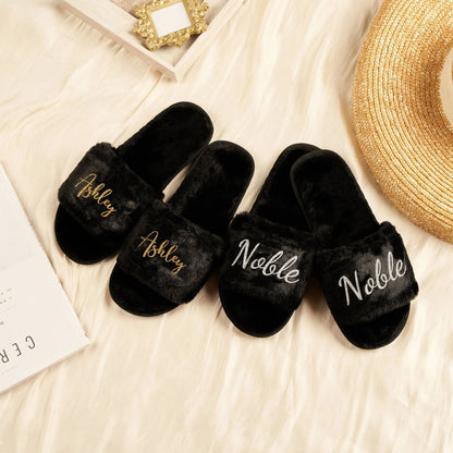 Personalized DIY Plush One-Piece Slippers with Printable Logo