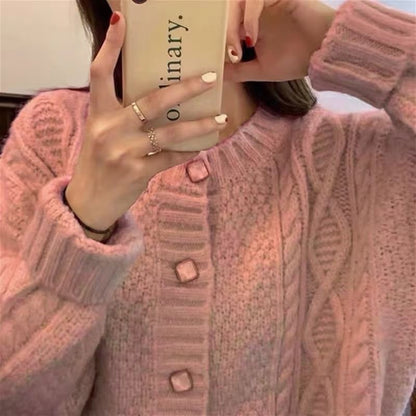 Women's Thick Needle Thread Twist Sweater Coat