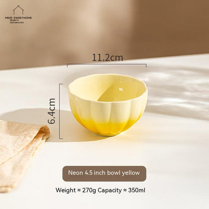 Colorful Gradient Dopa Ceramic Bowl Plate – Stylish Tableware for Household Use