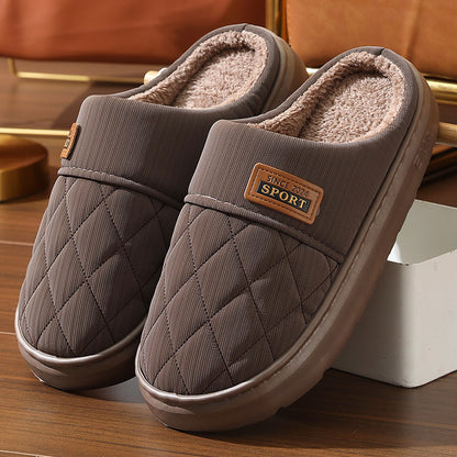 Men's Winter Warm Plush Home Slippers – Non-Slip Indoor Casual All-Match Shoes