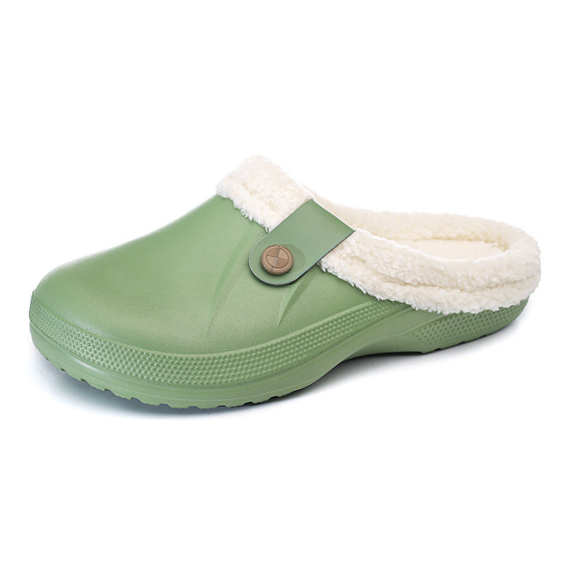 Plus-Size Women's Fleece-Lined Cotton Slippers – Cozy Home Footwear