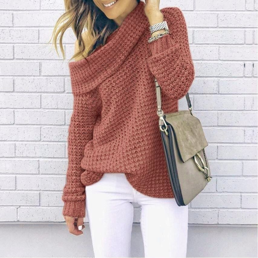 Sweater solid color turtleneck sweater