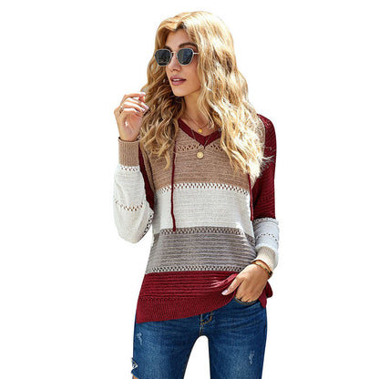 Women's Colorful Stitching Sweater