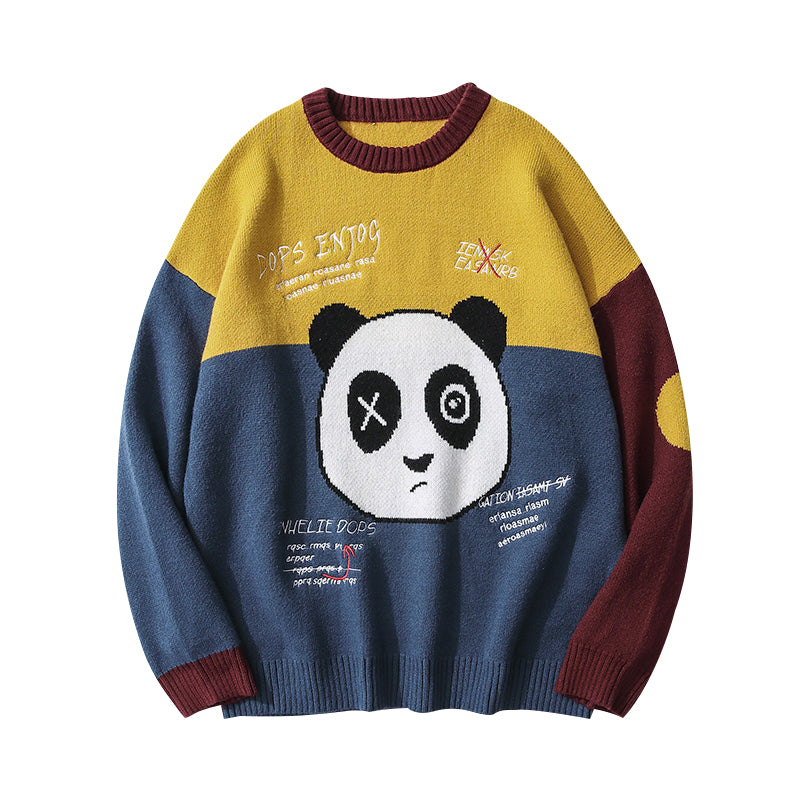 Cartoon panda jacquard sweater