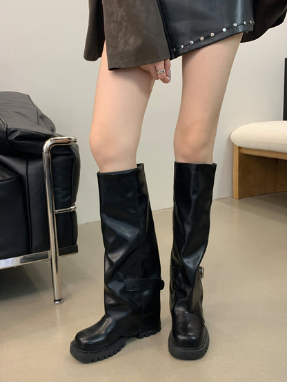 Thick Bottom Versatile Long Boots for Women