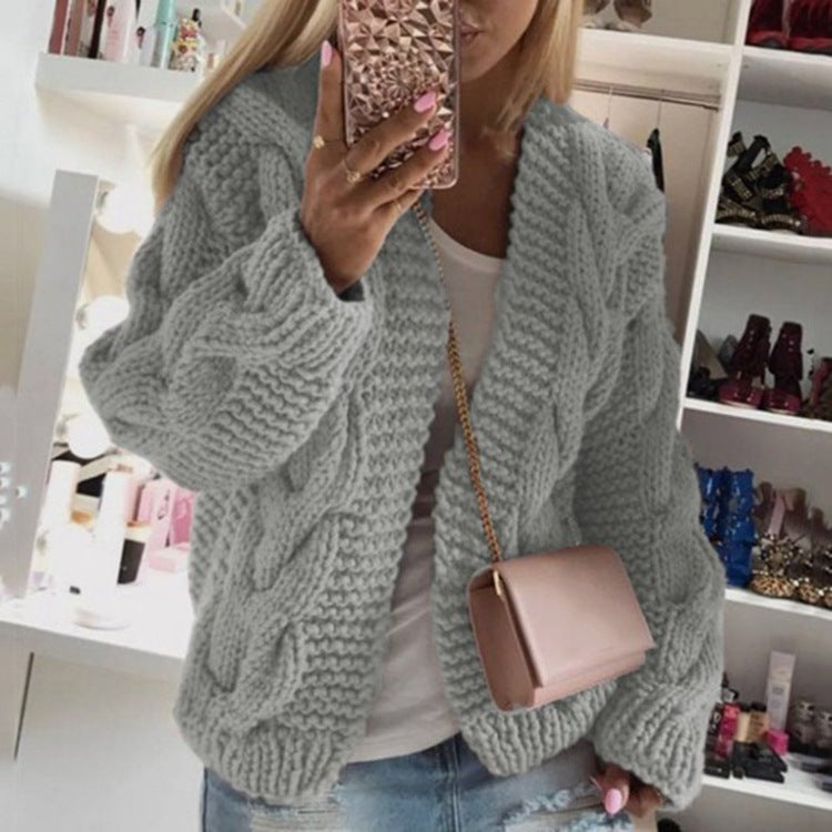 Twist hat cardigan sweater