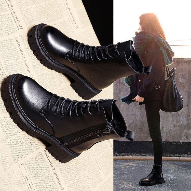 Velvet Motorcycle Short Boots for Trendy Women