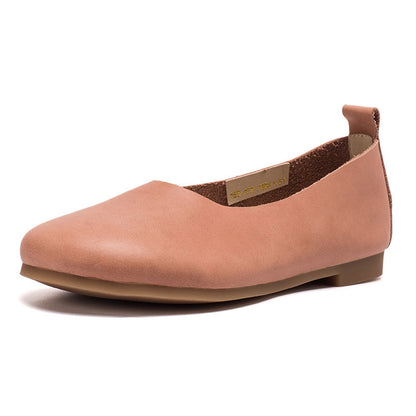 Women's Slip-On Flat Shoes in Solid Cowhide