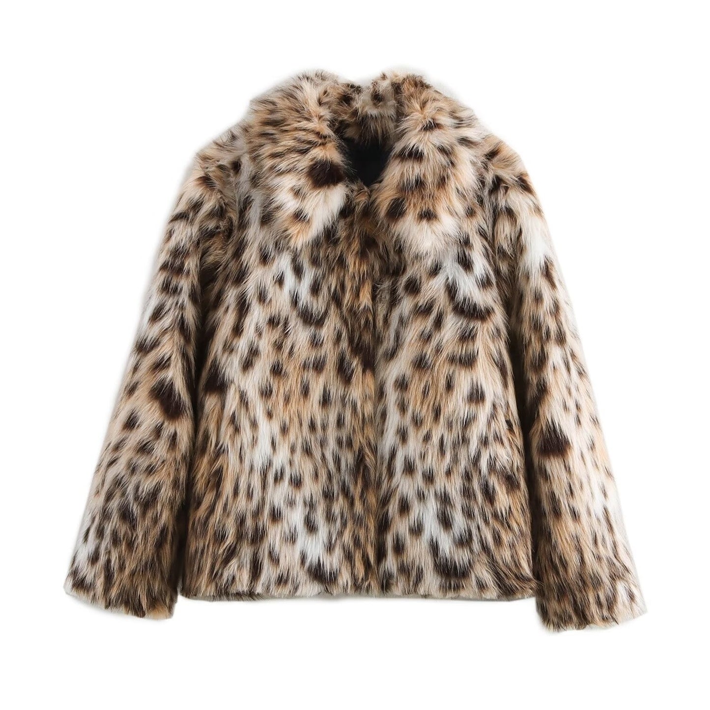 Women's Winter Faux Fur Leopard Print Coat