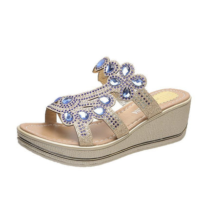 Slippers Flat Bottom Comfort Women's Rhinestone Sequins