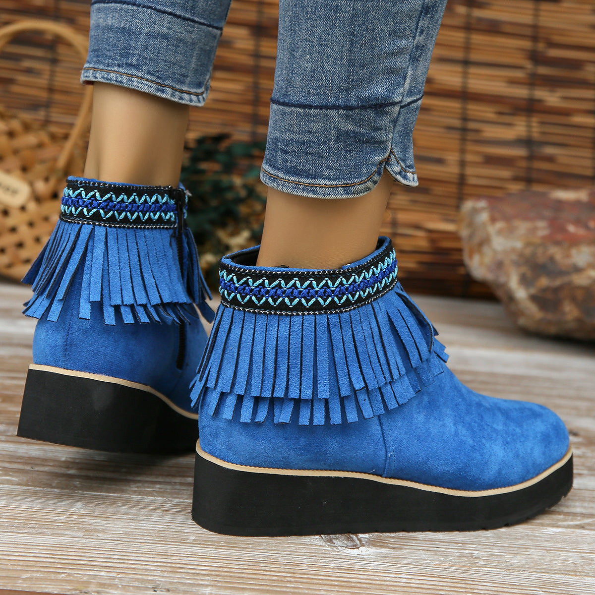 Stylish Small Wedge Booties with Thick Bottom for Fashionable Wear