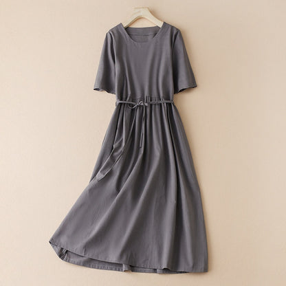 Women's Cotton And Linen Dress