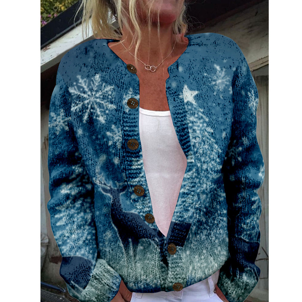 Women's Floral Cardigan with Animal-Inspired Elements