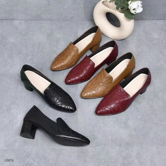 Soft Bottom Pointed Toe Pumps Women's Mid Heel Shoes