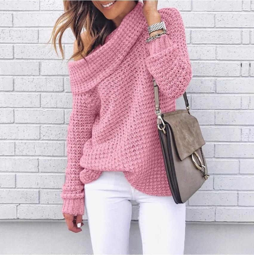 Sweater solid color turtleneck sweater