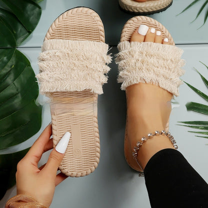 Comfortable EVA Beach Flat Sandals with Tassels