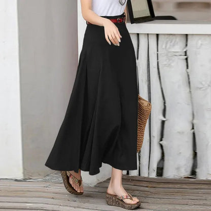 Hot Sale Fashion Ladies All-match Tutu A- Line Skirt High Waist Slimming Plus Size Long Dress