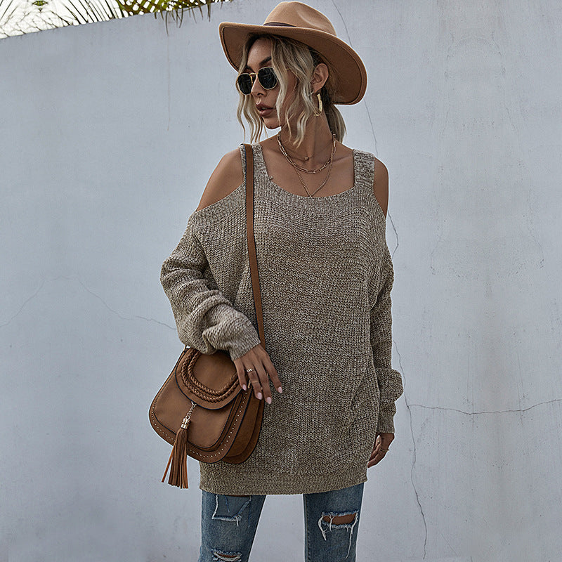 Pure color casual sweater