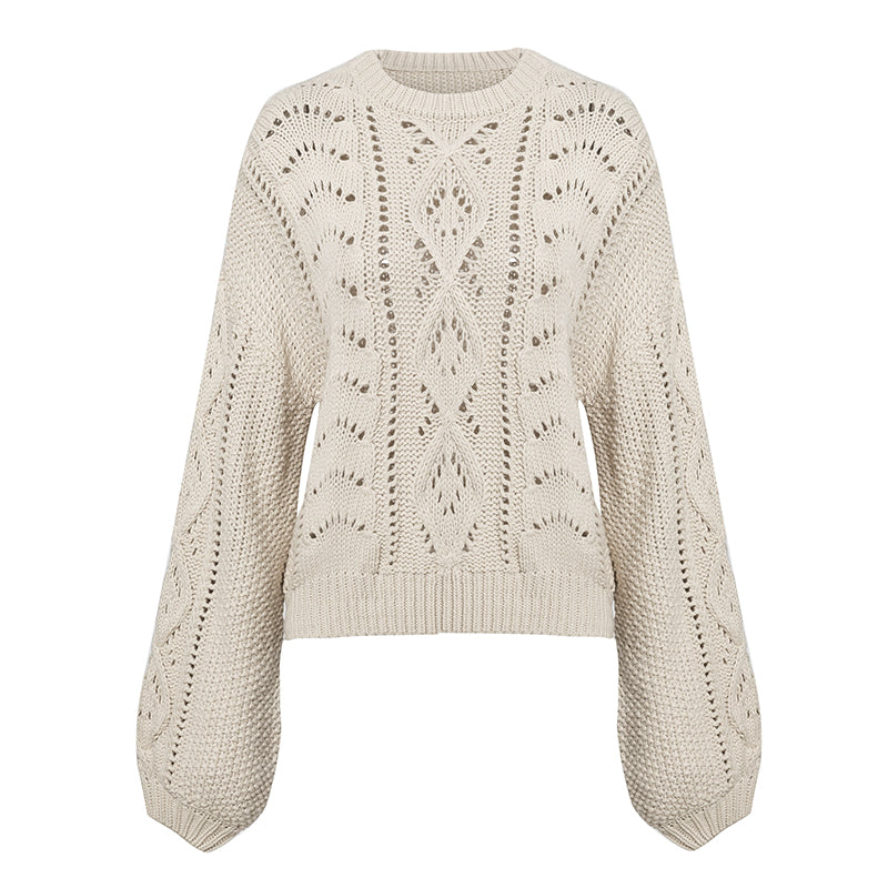 Hollow twist needle sweater