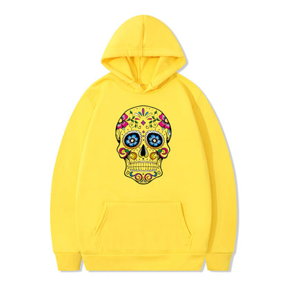 Couple Skull Head Printed Hoodie Sweater