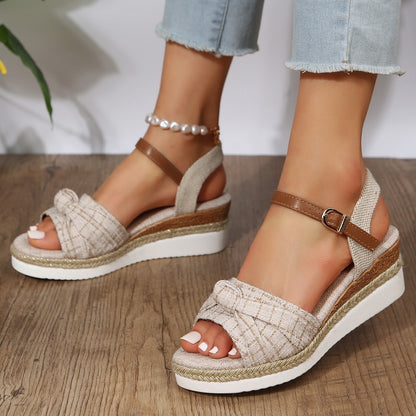 Women's Buckle Wedge Platform Sandals