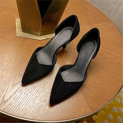 New Summer Stiletto Heel Pointed Black High Heels