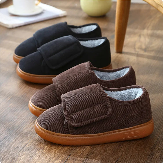 Men's and Women's Large Opening Warm Cotton Slippers with Bag Heel