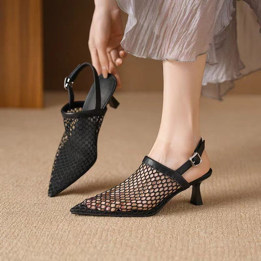 Ladies Fashionable All-Match Mesh High Heels