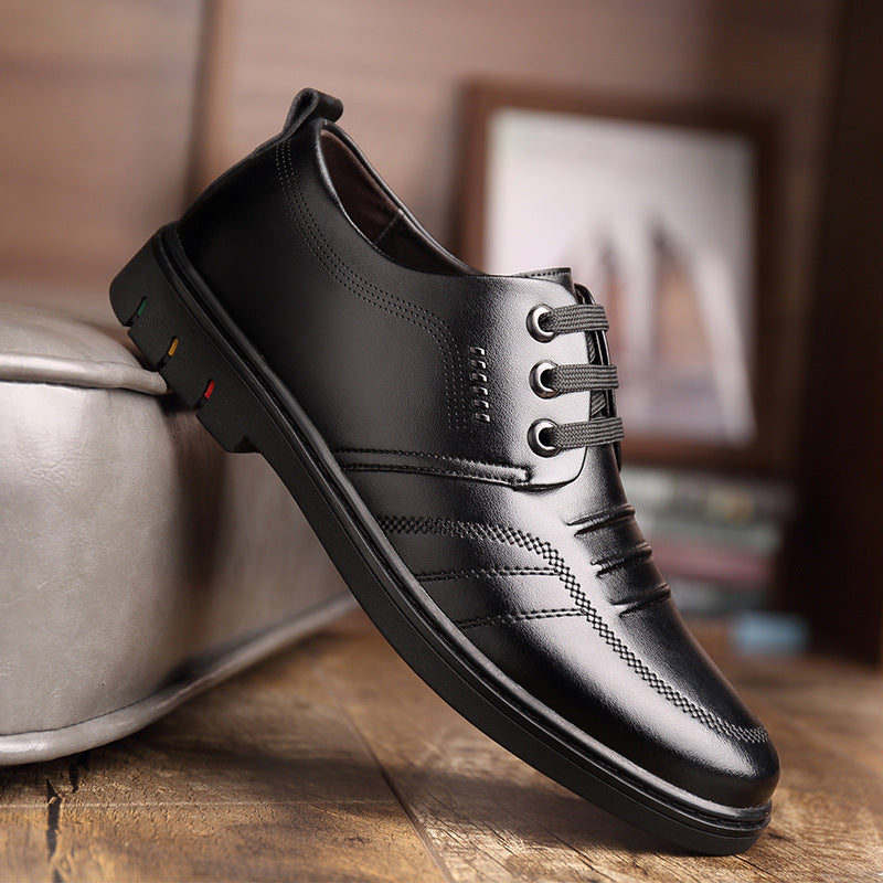 Men's Breathable Casual Leather Shoes for Fall Business Formal Wear