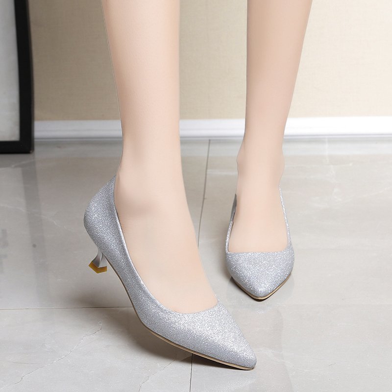 Women's Fashionable Low-Cut Pointed Heel Shoes