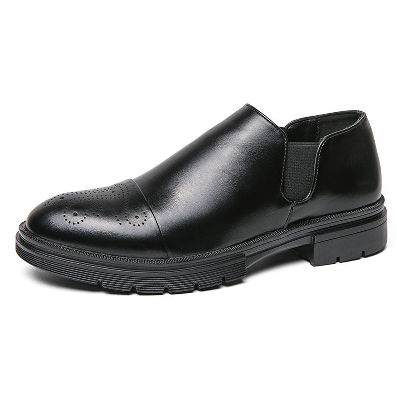 Men's New Slip-On Leather Shoes for Height Increase - Business Formal Wear