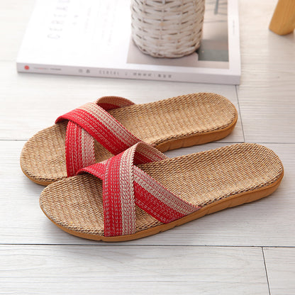 Women's Four Seasons Home Sweat-Absorbent Linen Slippers