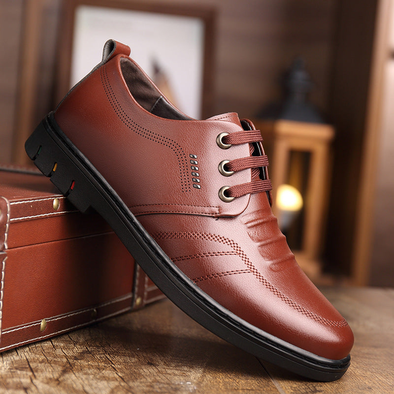 Men's Breathable Casual Leather Shoes for Fall Business Formal Wear